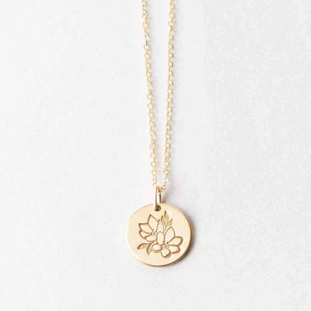 Gardenia Flower Plant Pendant Boho Indie Necklace - Picture 3 of 16